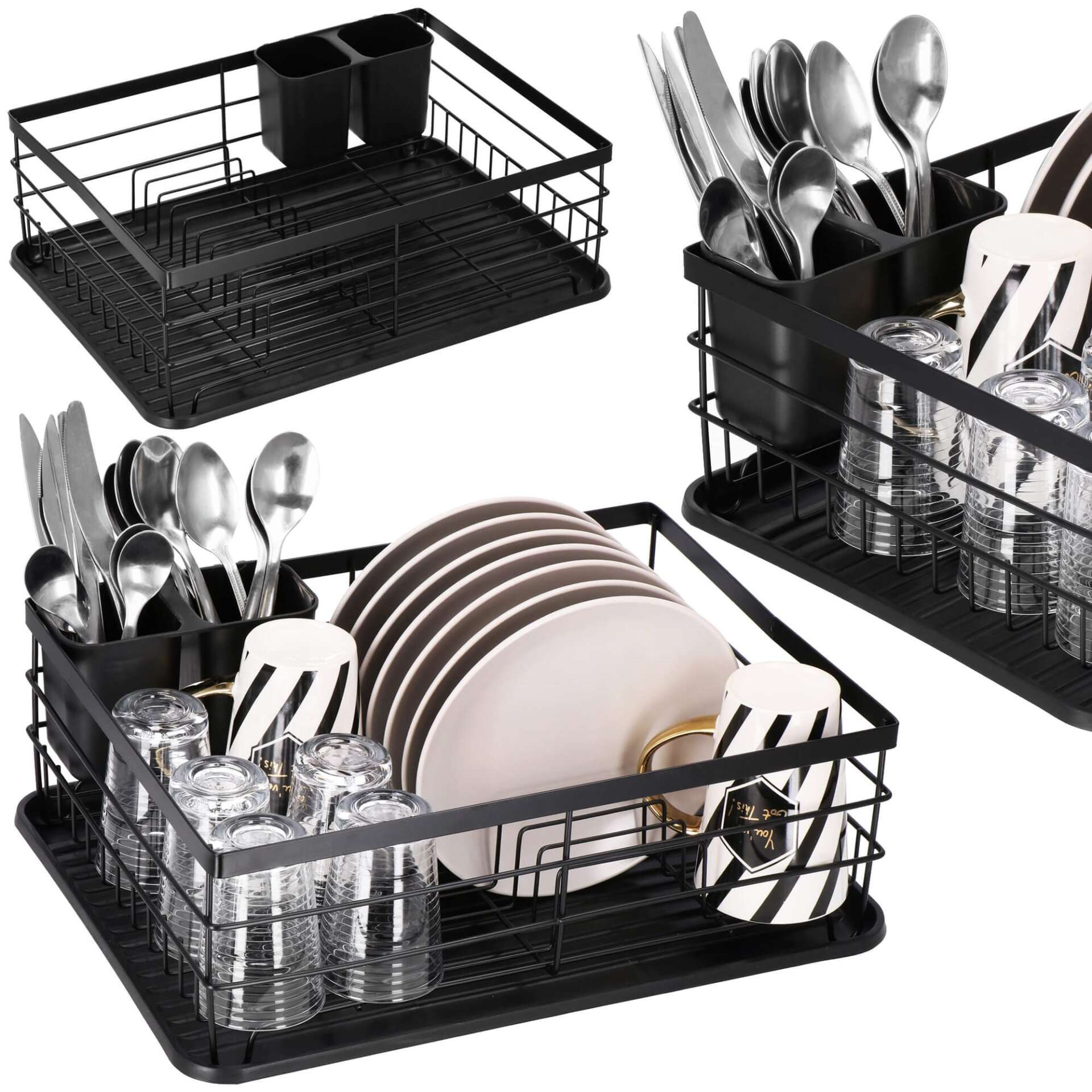 Springos Edényszárító állvány - Fekete