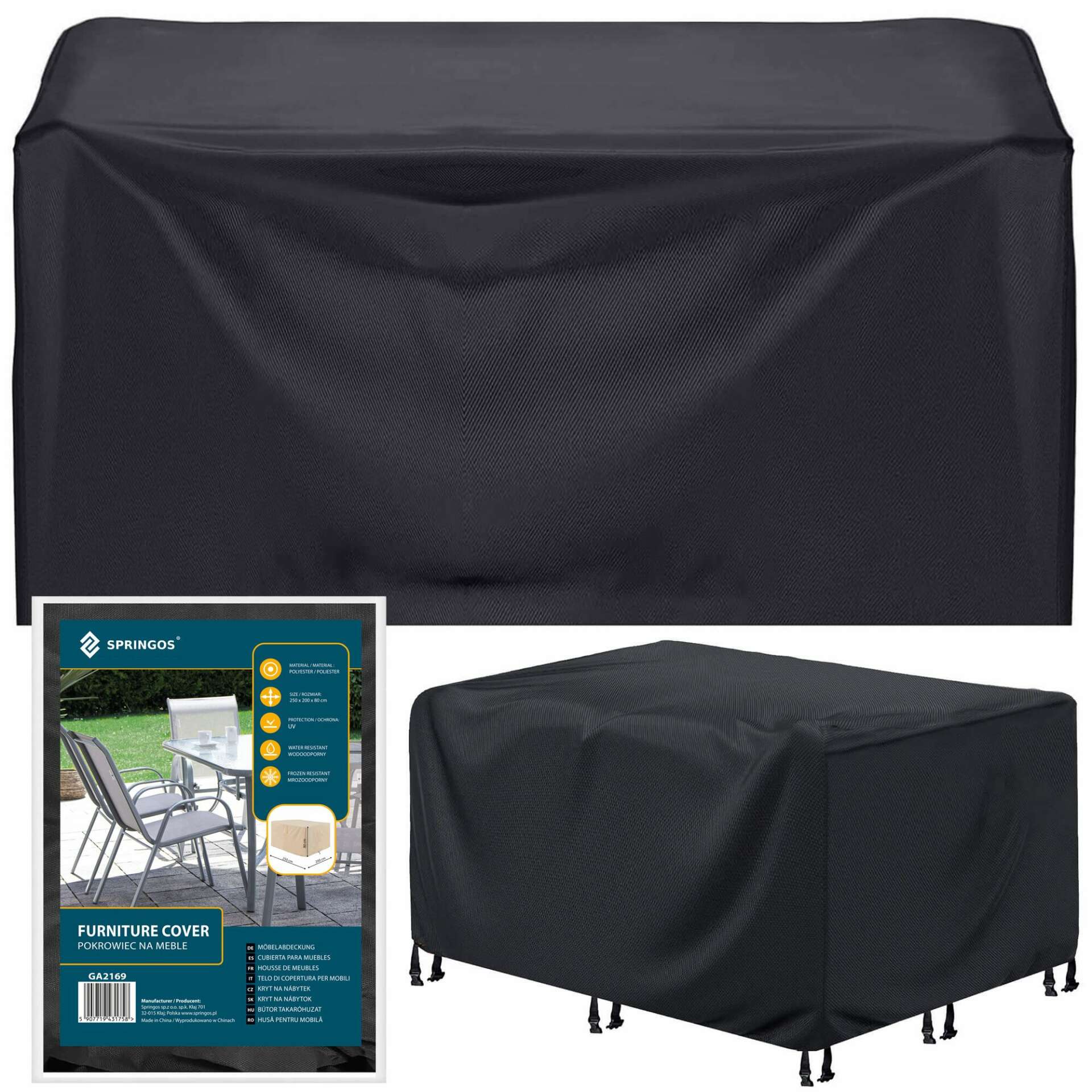 Springos Kertbútor Védőhuzat - Vízálló - 250x200x80 cm