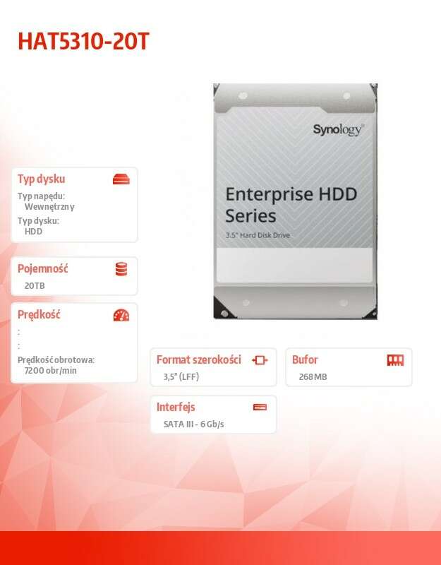 Synology Enterprise HDD - 20TB - SATA III