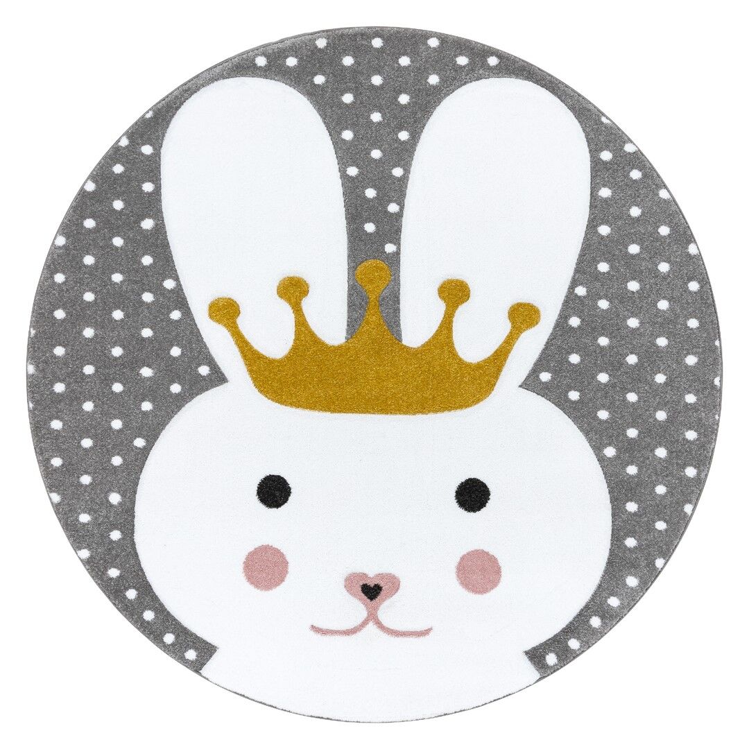 Szőnyeg kerek TINIES BUNNY szürke r120