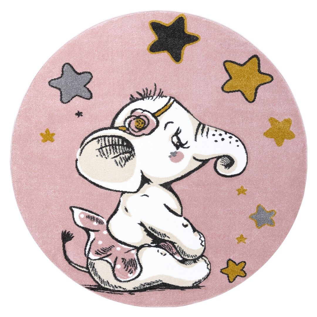 Szőnyeg kerek TINIES ELEPHANT púderrózsa r140