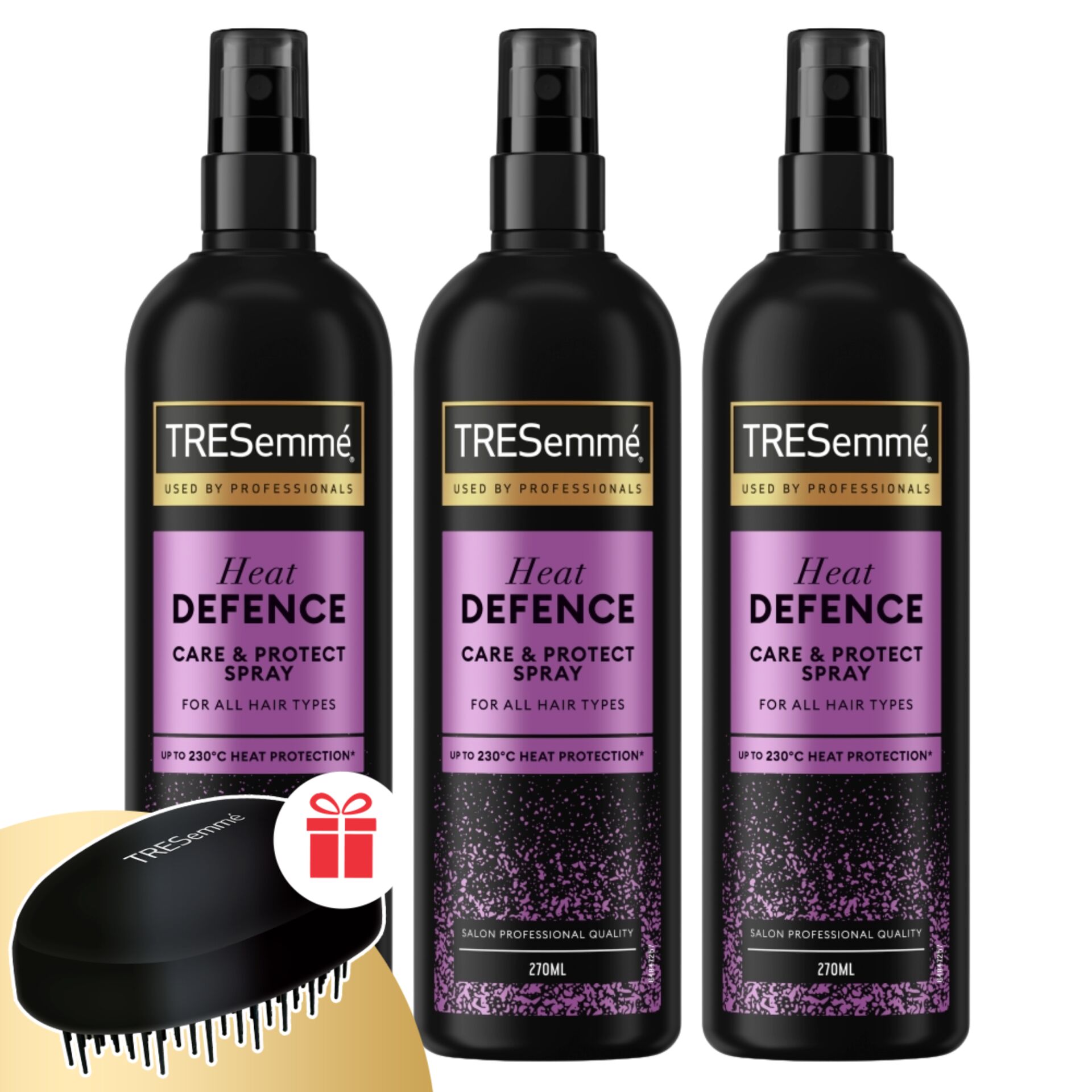 TRESemmé Hővédő spray minden hajtípusra 3x270ml + Ajándék TRESemmé fésű