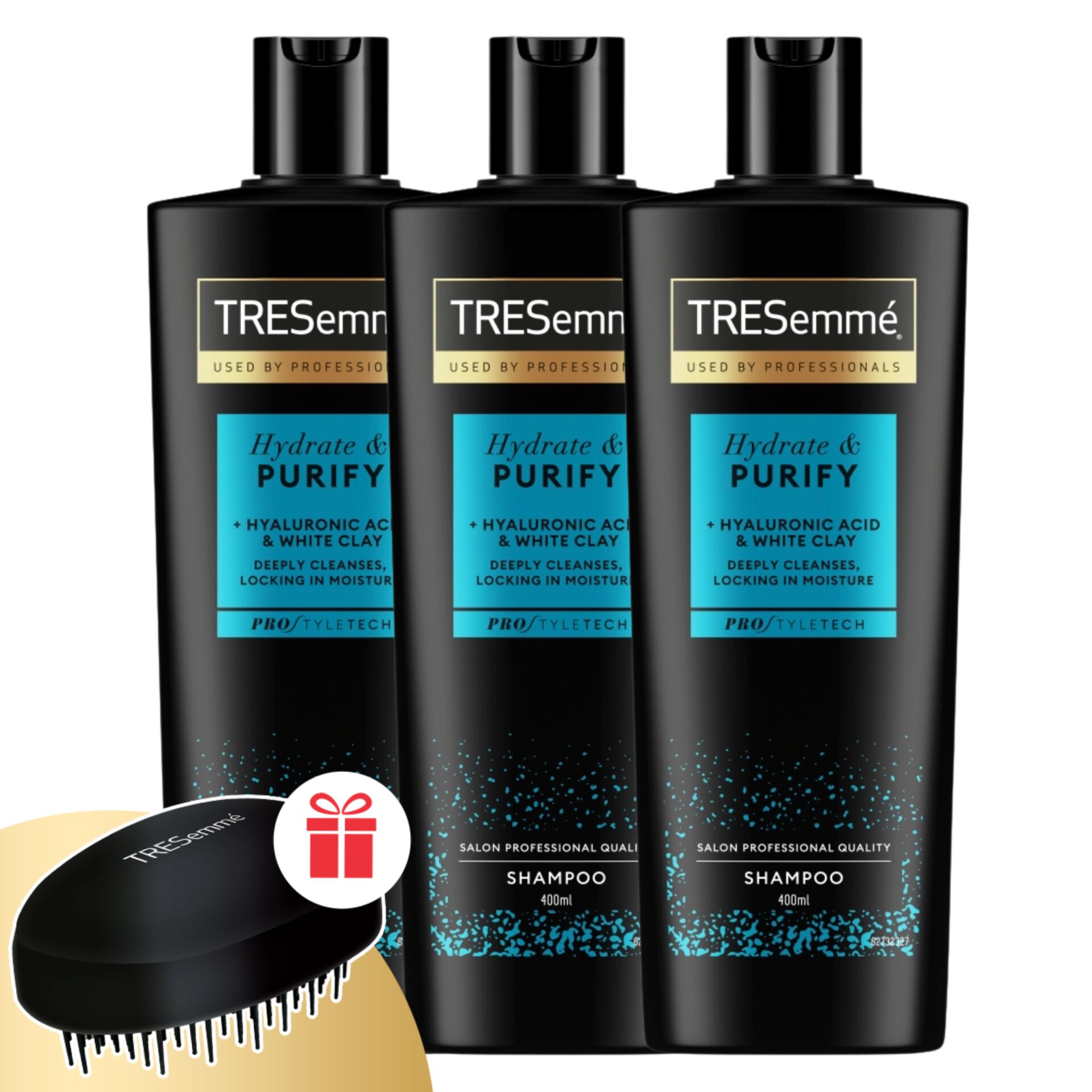 TRESemmé Hydrate & Purify Sampon zsíros hajra 3x400ml + Ajánd...