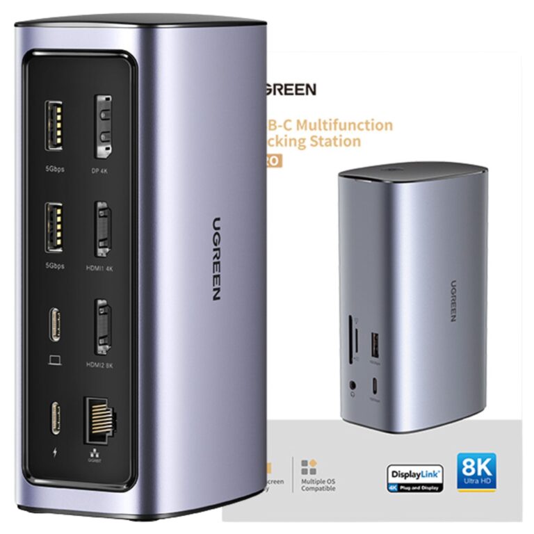Ugreen Hub 12In1 Usb C Hdmi Dp Rj45 Aux Sd Tf Dokkolóállomás Szürke