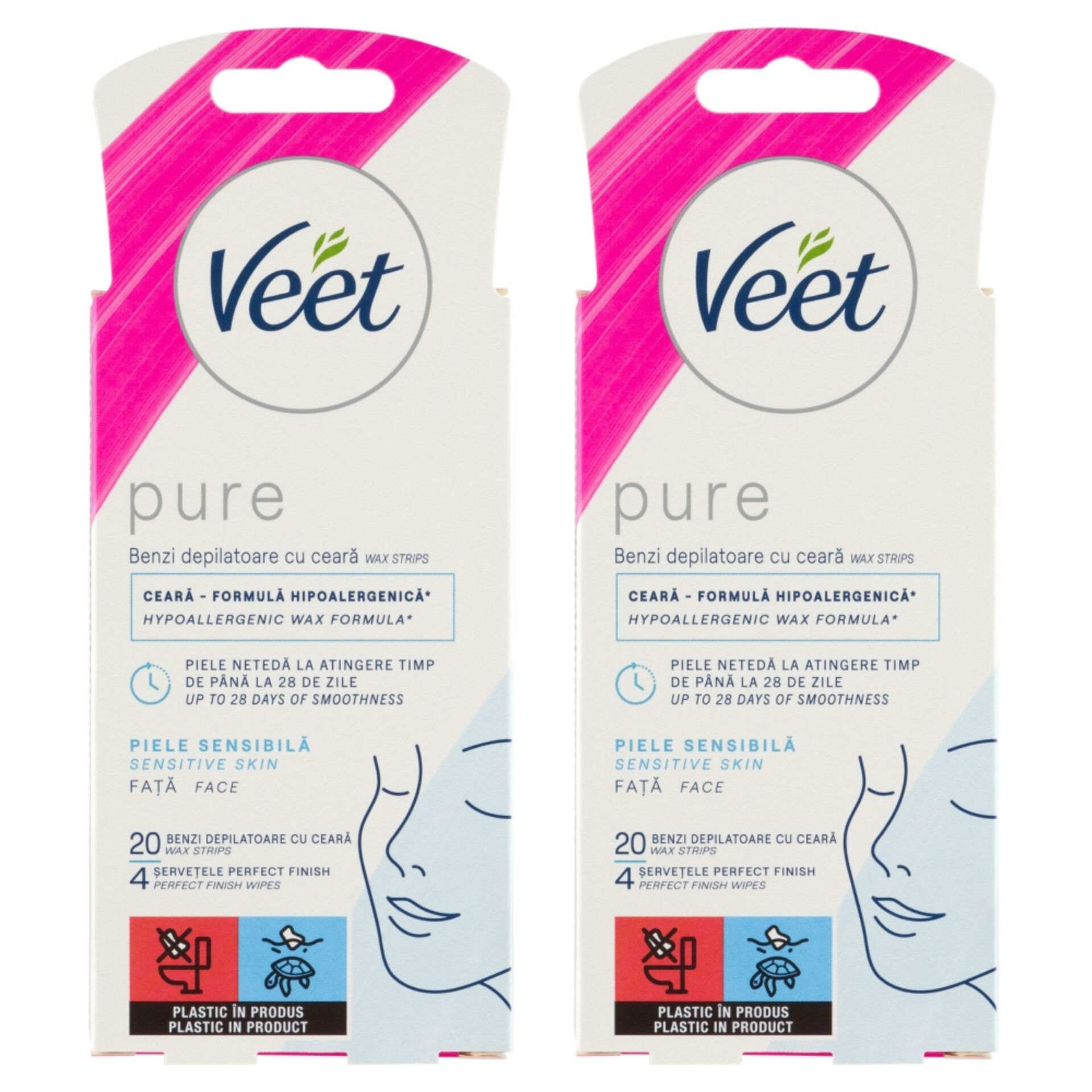 Veet Pure Hideggyanta szalagok arcra érzékeny bőrre 2x20db