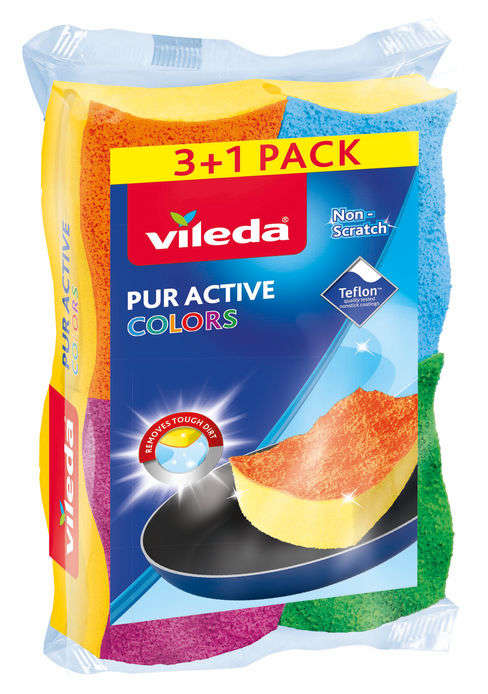 Vileda Color Pur Active Mosogatószivacs 3+1