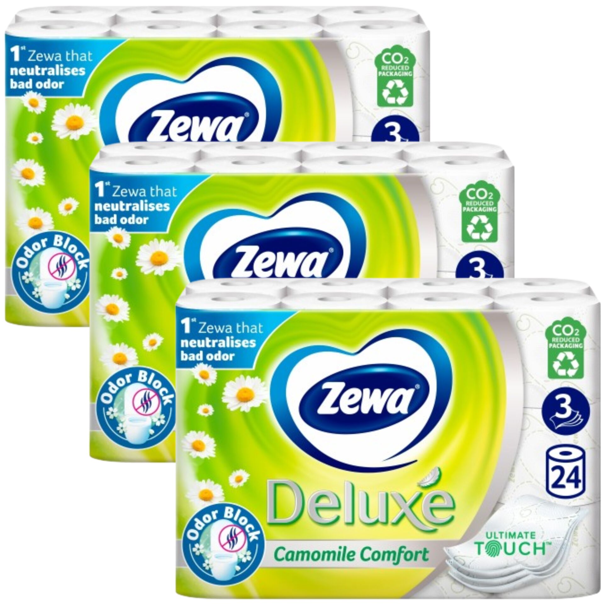 Zewa Deluxe Camomile Comfort 3 rétegű Toalettpapír 3x24 tekercs